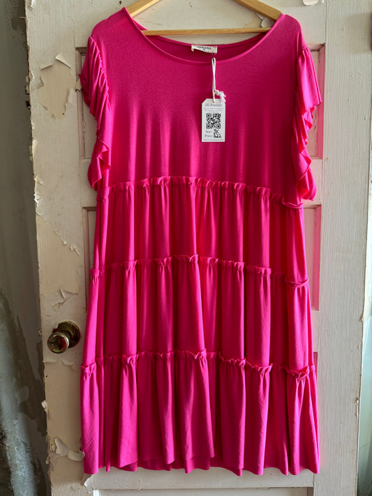 Zenana Pink Ruffle Dress