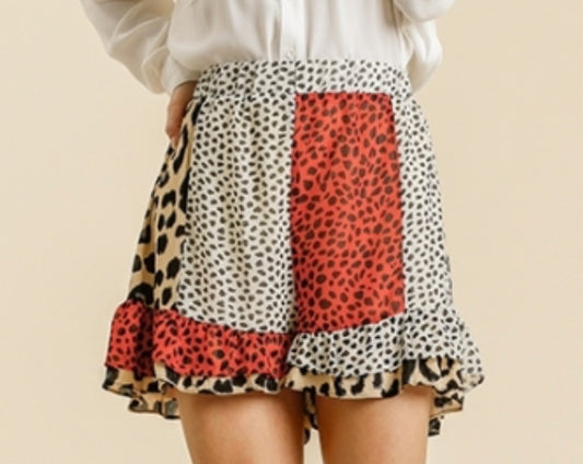 Umgee Animal Print Frenzy Shorts